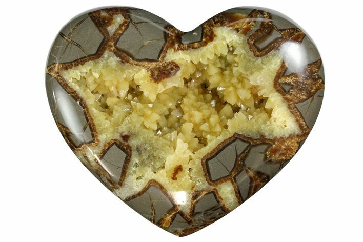 Polished Utah Septarian Heart - Beautiful Crystals #167859